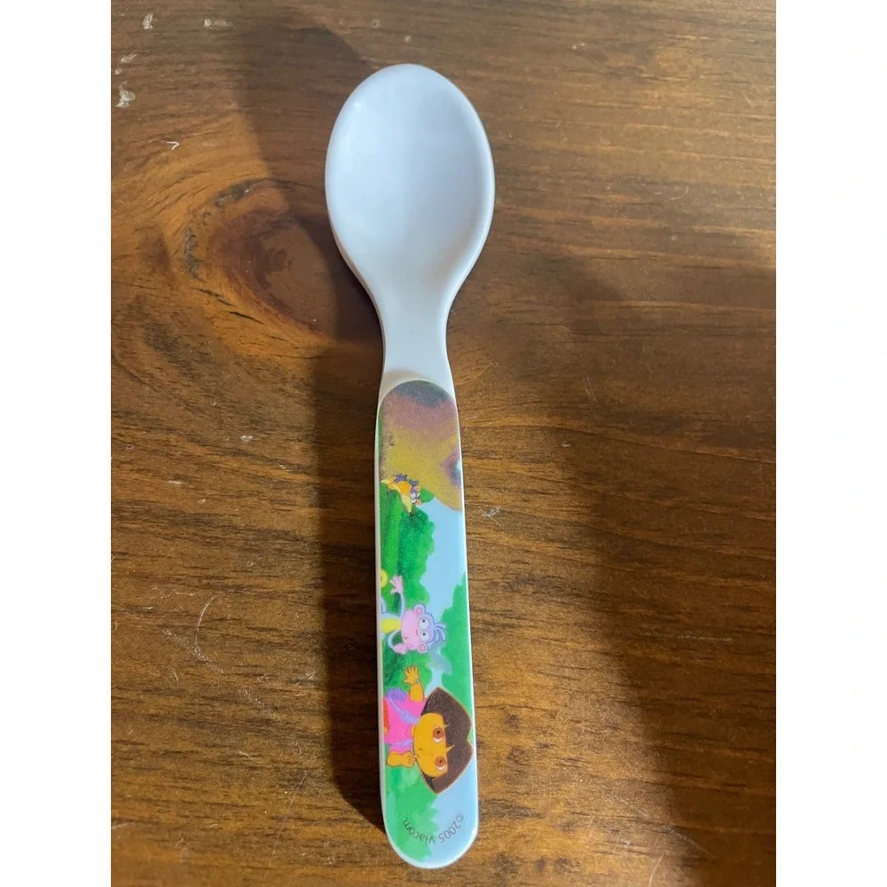 Viacom Dora the Explorer Boots White Toddler Feeding Spoon Vintage